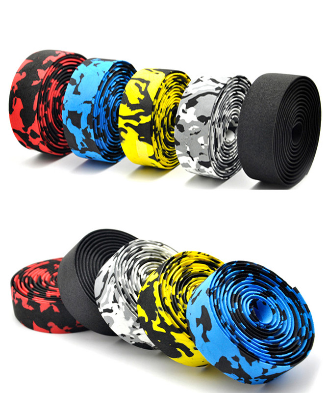 Mikroszálas országúti kerékpár kormányszalag terepszínű kerékpáros fogantyú öv parafa borítás rúddugókkal Kerékpár kormányrúd markolat szalagok