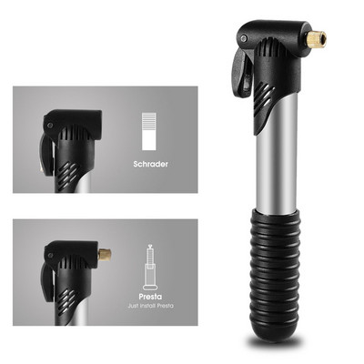 ROCKBROS dviračio siurblys, nešiojamas 80-100 PSI lengvai valdomas mažas aukšto slėgio oro siurblys, skirtas važiuoti dviračiu, nerūdijančio plieno MTB dviračių priedai