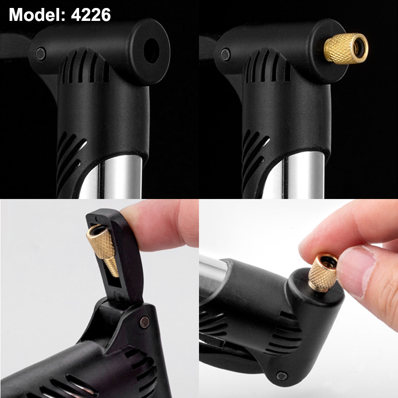 ROCKBROS dviračio siurblys, nešiojamas 80-100 PSI lengvai valdomas mažas aukšto slėgio oro siurblys, skirtas važiuoti dviračiu, nerūdijančio plieno MTB dviračių priedai