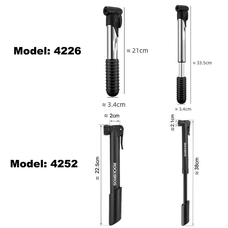 ROCKBROS dviračio siurblys, nešiojamas 80-100 PSI lengvai valdomas mažas aukšto slėgio oro siurblys, skirtas važiuoti dviračiu, nerūdijančio plieno MTB dviračių priedai
