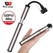 WEST BIKING dviračių siurblys Mini nešiojamas MTB plento dviračių siurblys dviračių pripūtimas Presta Schrader vožtuvo žarnos siurbliai dviračių priedai