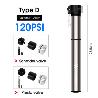 WEST BIKING dviračių siurblys Mini nešiojamas MTB plento dviračių siurblys dviračių pripūtimas Presta Schrader vožtuvo žarnos siurbliai dviračių priedai