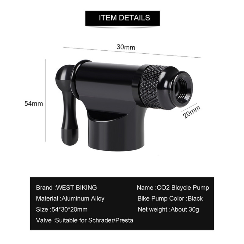 Nešiojami Pistolet CO2 Mini dviračio oro siurblio aliuminio lydinio MTB plento dviračio CO2 pripūtimo dviračių priedai