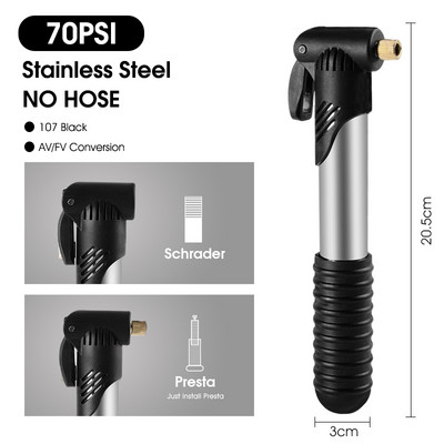 WEST BIKING Minirattapump nailonist alumiiniumsulamist Schrader Presta Valve MTB maanteeratta õhupump jalgrattaga käsipalliga rehvipumbad