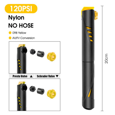 WEST BIKING Minirattapump nailonist alumiiniumsulamist Schrader Presta Valve MTB maanteeratta õhupump jalgrattaga käsipalliga rehvipumbad