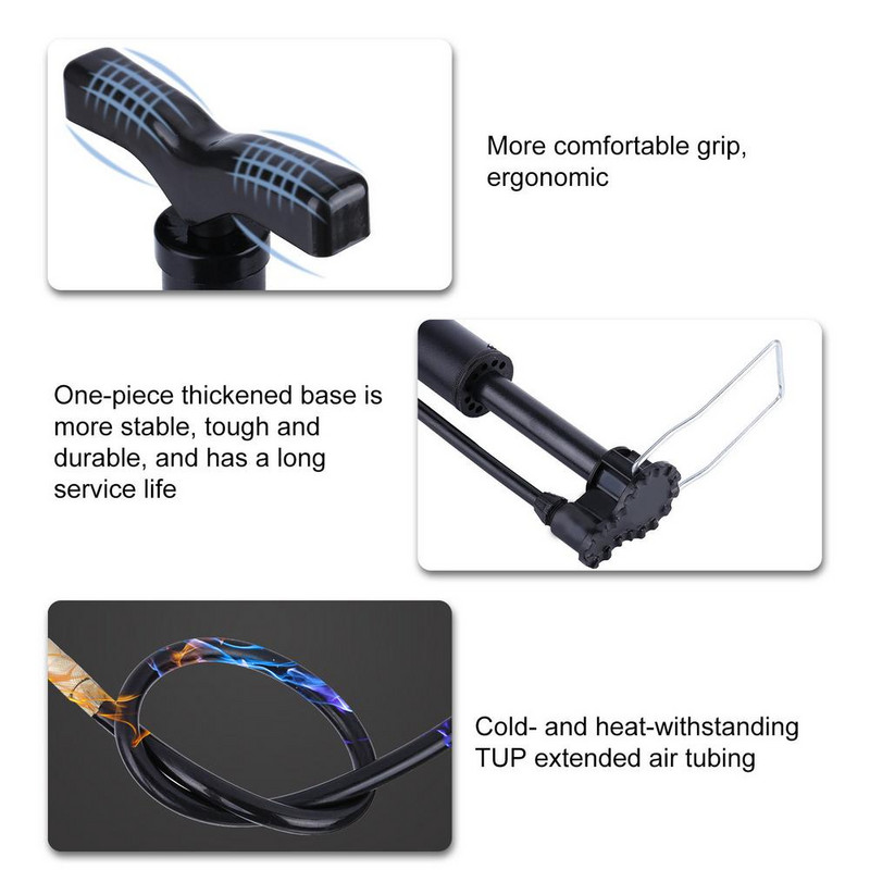 Nešiojamas dviračio grindų siurblys 160 PSI aukšto slėgio mini oro siurblys Ergonomiška rankena kalnų dviračių lauko priedams
