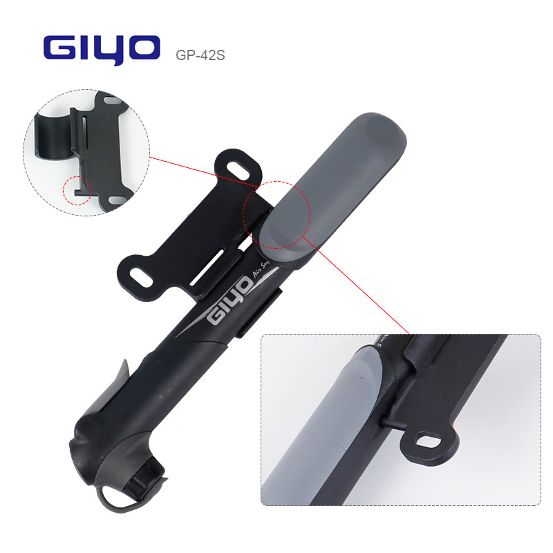 Giyo Compact Cycle Air Inflator Πτυσσόμενη λαβή αντλία ποδηλάτου 120 psi Ποδηλατικό σφαιρικό ελαστικό χειρός ταιριάζει Schrader & Presta GP-42S