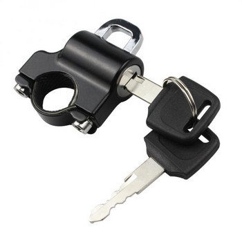 1σετ Αντικλεπτικό κράνος Κλειδαριά Ασφαλείας Φορητό 7/8\'\' 22mm για Κλειδαριά Τιμονιού Μοτοσικλέτας Μαύρο