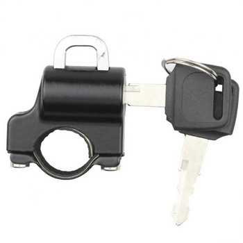 1 комплект Защитна ключалка за каска против кражба Преносима 7/8\'\' 22 мм за заключване на кормилото на мотоциклет Консумативи за мотоциклети Черен