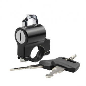 1 комплект Защитна ключалка за каска против кражба Преносима 7/8\'\' 22 мм за заключване на кормилото на мотоциклет Консумативи за мотоциклети Черен