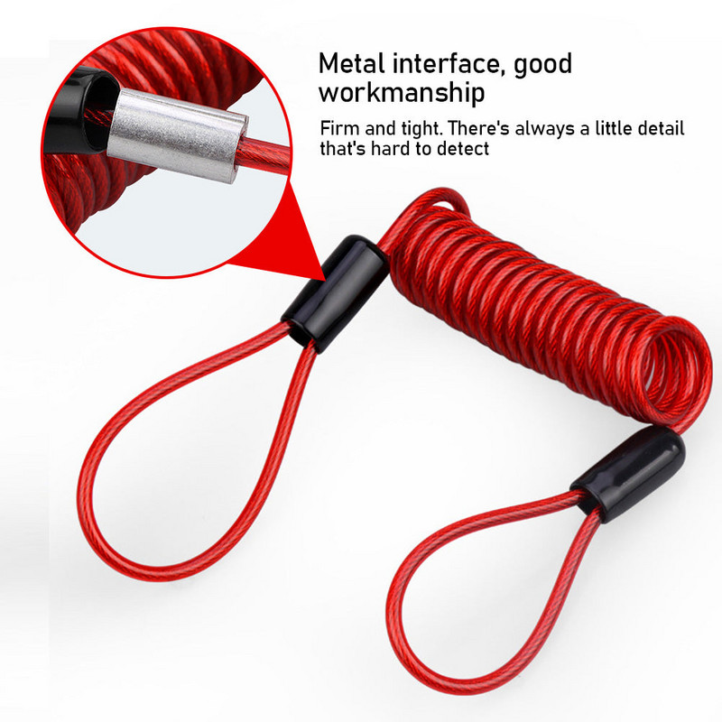 1,2M ketaspidur vargusvastane turvameeldetuletus mootorratta alarm, julge vedrukaabli kiiver traat jalgratta lukustus köis jalgratta tööriist