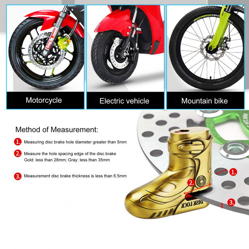 1 komplekti ketaspidurilukk Tugev mootorratta rattalukk Ohutustarvikud Tugev mootorrattalukk