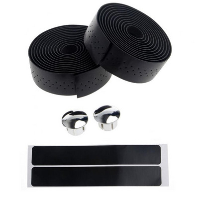 2 τιμόνι ποδηλάτου ποδηλάτου ποδηλάτου δρόμου από συνθετική δερμάτινη ταινία περιτύλιξης + 2 βύσματα