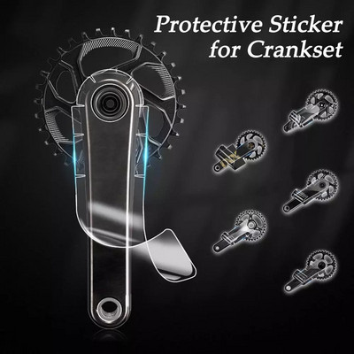 3 φύλλα Προστατευτικό κάλυμμα με μανιβέλα Mountain Bike Crank Προστασία με αυτοκόλλητο από ανθρακονήματα γενικής χρήσης κατά της σύγκρουσης MTB Crank Clear
