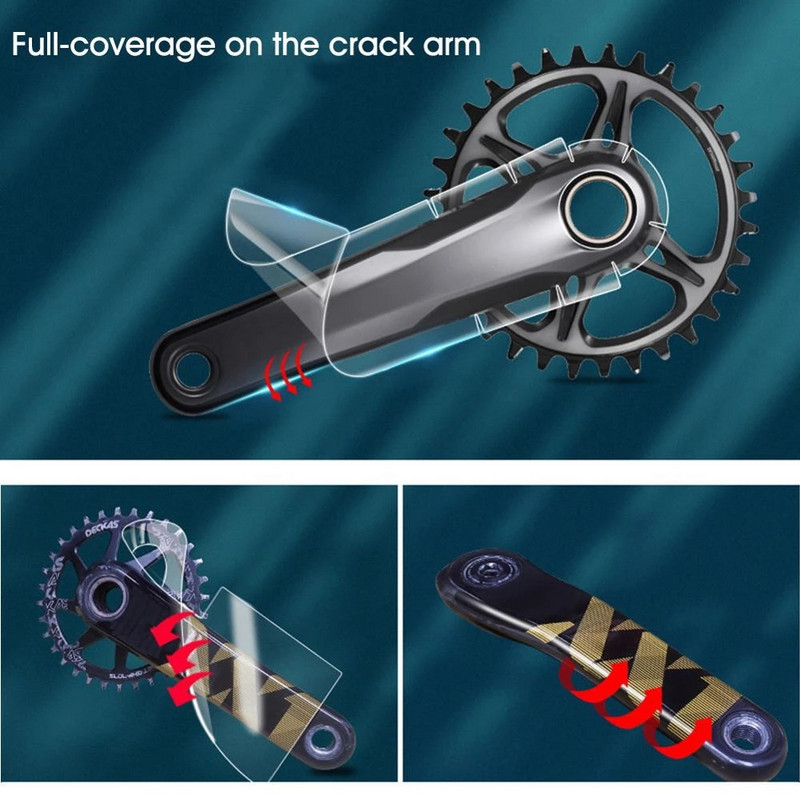 3 lapų kalnų dviračių švaistiklio apsauginė plėvelė, anglies pluošto, universali apsauga nuo susidūrimo MTB švaistiklio skaidrių lipdukų apsauga