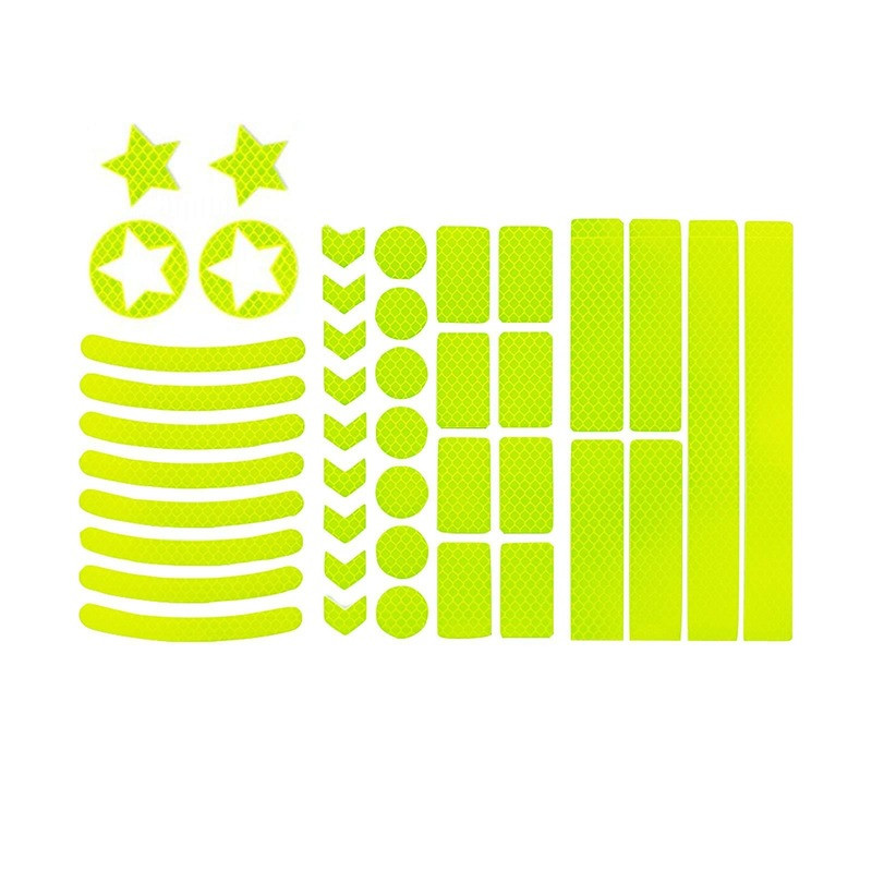 42 DB Kerékpár karosszéria fényvisszaverő matrica Éjszakai biztonsági logó rácscsík figyelmeztető csík MTB robogó sisak test fényvisszaverő matrica