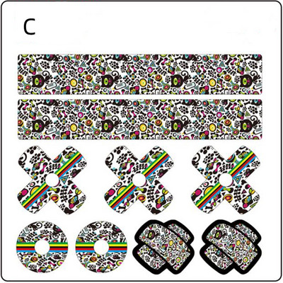 1Σετ αυτοκόλλητα διακόσμησης ποδηλάτου Μπροστινό πιρούνι Καπάκια σωλήνα κάλυμμα δρόμου MTB Αυτοκόλλητο ακροφύσιο αέρα Αυτοκόλλητο γρατσουνιές επισκευή Επικόλληση