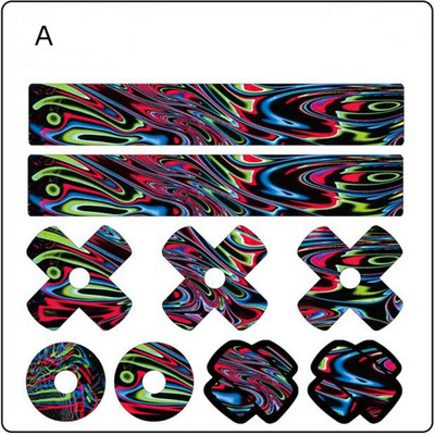 1Σετ αυτοκόλλητα διακόσμησης ποδηλάτου Μπροστινό πιρούνι Καπάκια σωλήνα κάλυμμα δρόμου MTB Αυτοκόλλητο ακροφύσιο αέρα Αυτοκόλλητο γρατσουνιές επισκευή Επικόλληση