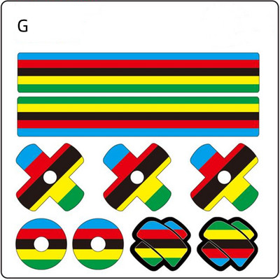 1Σετ αυτοκόλλητα διακόσμησης ποδηλάτου Μπροστινό πιρούνι Καπάκια σωλήνα κάλυμμα δρόμου MTB Αυτοκόλλητο ακροφύσιο αέρα Αυτοκόλλητο γρατσουνιές επισκευή Επικόλληση