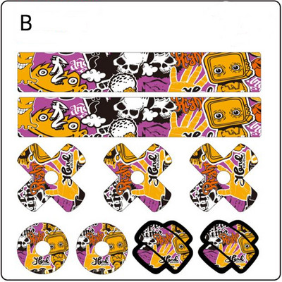 1Σετ αυτοκόλλητα διακόσμησης ποδηλάτου Μπροστινό πιρούνι Καπάκια σωλήνα κάλυμμα δρόμου MTB Αυτοκόλλητο ακροφύσιο αέρα Αυτοκόλλητο γρατσουνιές επισκευή Επικόλληση