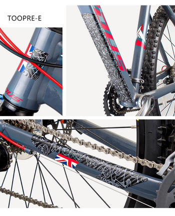 TOOPRE Велосипедна верига Протектор Рамка Устойчива на надраскване МТБ шосеен велосипед Кабелна тръба Въглероден протектор за грижа Гладък и лесен за разкъсване