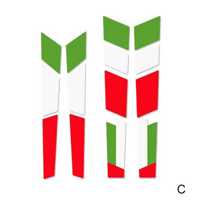 1 készlet Kerékpár első villa matrica hegyi országúti kerékpár három színű dekoratív hátsó villa matrica keretmatrica