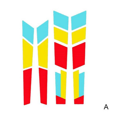 1 készlet Kerékpár első villa matrica hegyi országúti kerékpár három színű dekoratív hátsó villa matrica keretmatrica