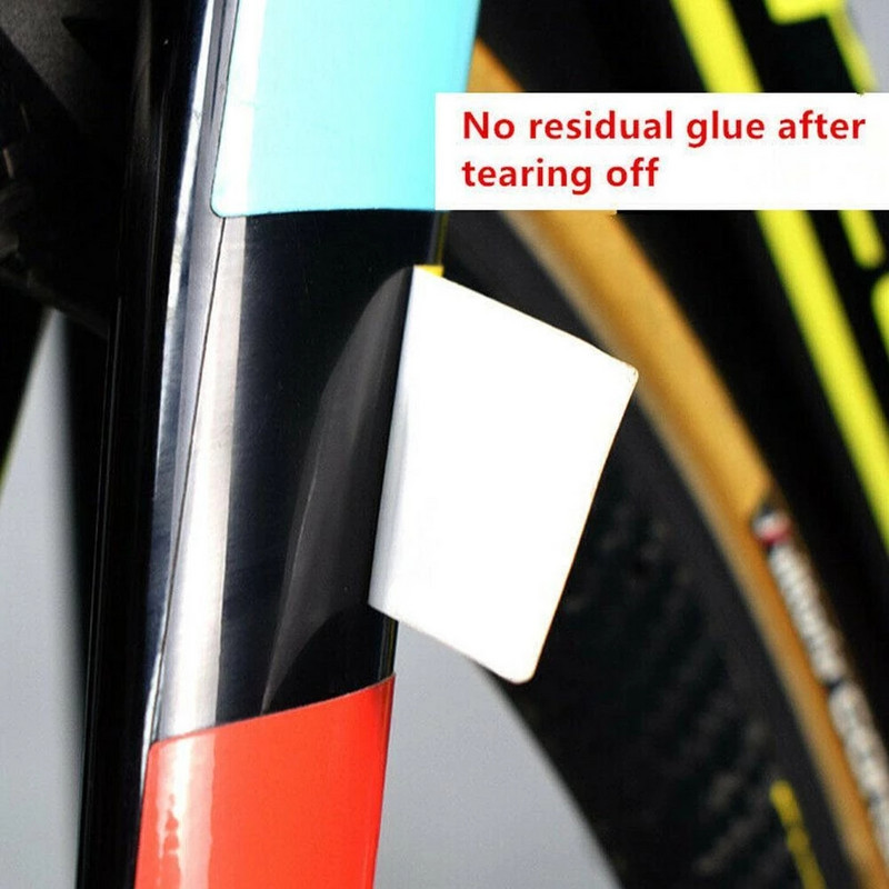 1 készlet Kerékpár első villa matrica hegyi országúti kerékpár három színű dekoratív hátsó villa matrica keretmatrica