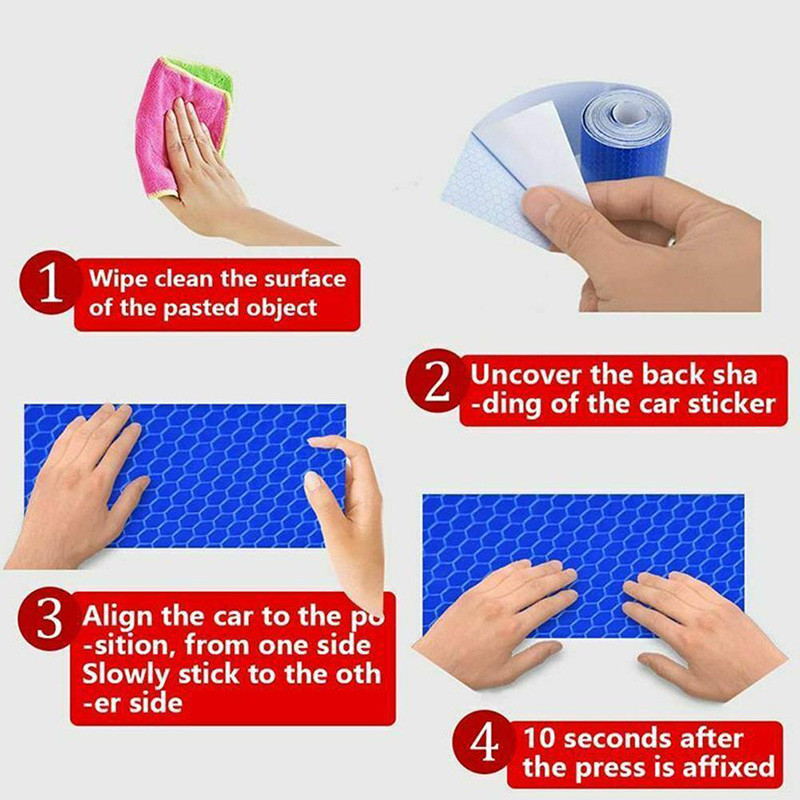 Reflective Tape Bicycle 500mmx3m Αυτοκόλλητη Reflector Tape-Reflective Tape for Trucks Trailers Cars Προειδοποίηση Προσοχή Ταινία