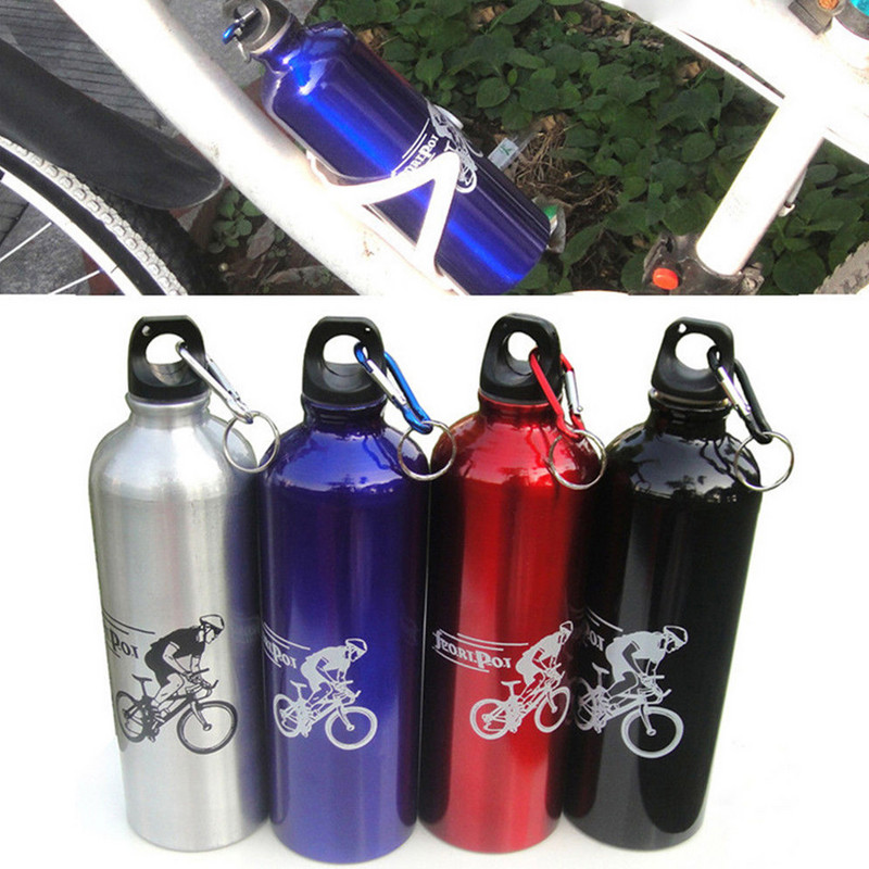 750 ml Sporturi portabile în aer liber Ciclism Drumeții Camping Din aliaj de aluminiu Capac rezistent la scurgeri Cantina de gimnastică Tumbler Sticlă de apă cu capac