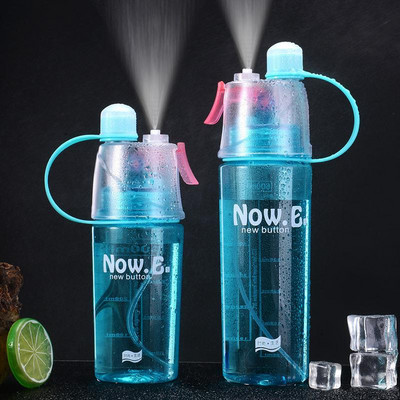 1PCS 400/600Ml плътен пластмасов спрей Cool Summer Sport Bottle Water Преносима бутилка за вода за катерене на открито Велосипед спрей за спорт