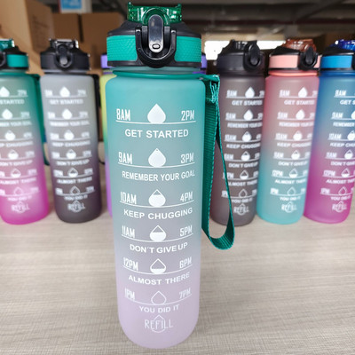 Kaasaskantavad veepudeli veetopsid Motiveerivad spordiveepudelid Time Makeri lekkekindla tassiga välitingimustes treenimiseks