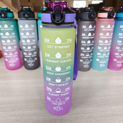 Kaasaskantavad veepudeli veetopsid Motiveerivad spordiveepudelid Time Makeri lekkekindla tassiga välitingimustes treenimiseks