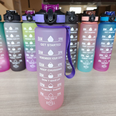 Kaasaskantavad veepudeli veetopsid Motiveerivad spordiveepudelid Time Makeri lekkekindla tassiga välitingimustes treenimiseks