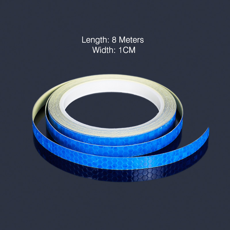 Deemount 8MX1CM kerékpáros fényvisszaverő matricák, automatikus fényérzékeny tükröződés, biztonságos kerékpározás, vizuális figyelmeztető fényvisszaverők