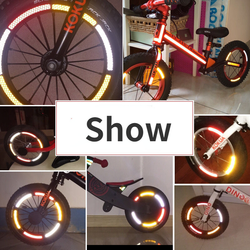 Benzile reflectorizante Autocolante de avertizare reflectorizante de siguranță, autocolante de bandă reflectoare pentru jante de bicicletă în aer liber impermeabile pentru biciclete, motociclete