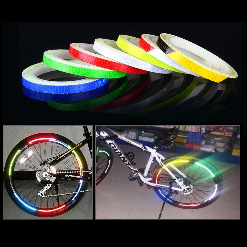 8 m fényvisszaverő szalag kerékpár fényvisszaverő matrica robogó világító figyelmeztető matrica elektromos motorkerékpár dekoráció 1 cm széles