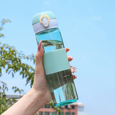 Бутилка за вода, устойчива на течове за колоездене, пътуване, преносима храна, пластмасова, спортна, водна чаша, фитнес зала, преносима бутилка за напитки на открито