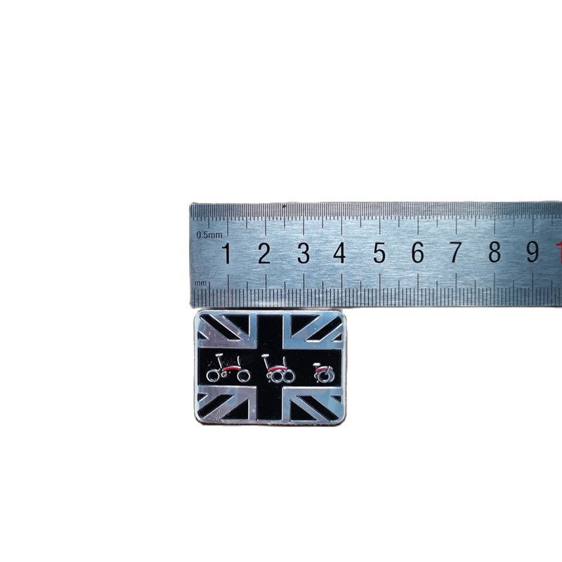 Kokkupandav rattamärk Bromptoni esiraami logo kleebisele 3 cm x 4 cm