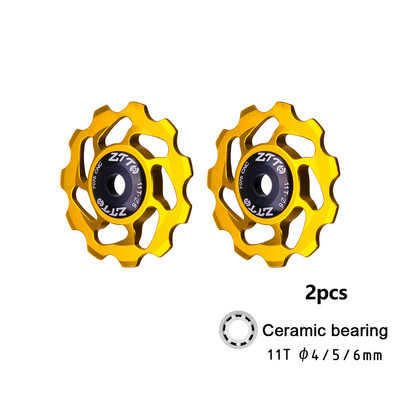 ZTTO 11T MTB velosipēda aizmugurējais pārslēdzējs Jockey Wheel keramikas gultņa skriemelis AL7075 CNC šosejas velosipēda virzošais veltnis 4mm 5mm 6mm