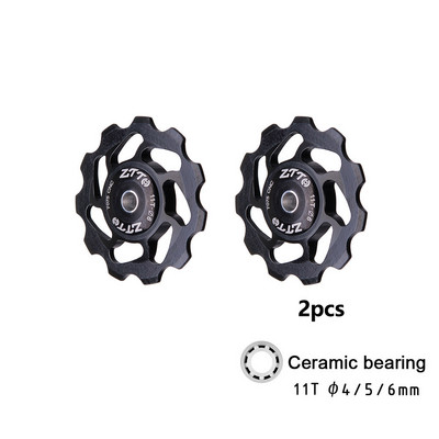 ZTTO 11T MTB velosipēda aizmugurējais pārslēdzējs Jockey Wheel keramikas gultņa skriemelis AL7075 CNC šosejas velosipēda virzošais veltnis 4mm 5mm 6mm