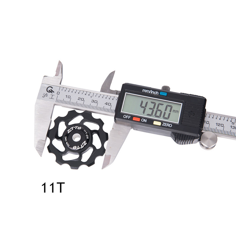 ZTTO 11T MTB dviračio galinis pavarų perjungiklis židinio rato keraminio guolio skriemulys AL7075 CNC plento dviračio kreipiamasis ritininis 4 mm 5 mm 6 mm