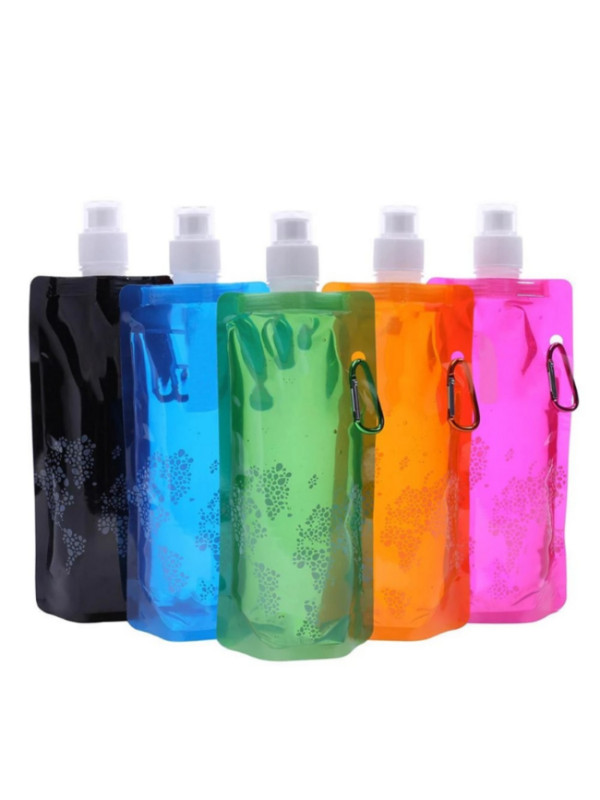 Hordozható ultrakönnyű összecsukható szilikon palack vizes táska kültéri sport kellékek túrázás kemping vizes táska