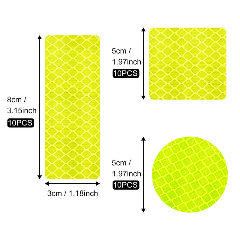 30 tk Hoiatus Ohutus helkurkleebised Öise nähtavusega kleebis Veekindel valgustus Peegeldav riba lint