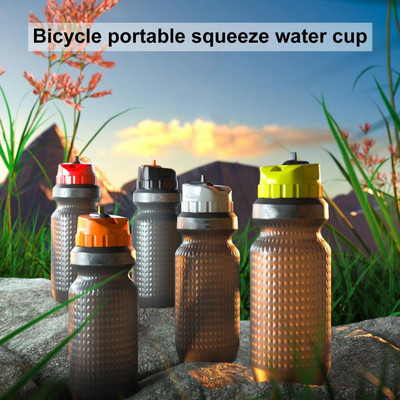 Sticlă de apă pentru bicicletă de 650 ml, din silicon, rezistentă la scurgeri, ceașcă de băut sport pentru ciclism, pentru camping în aer liber MTB, ceainic de apă pentru bicicletă