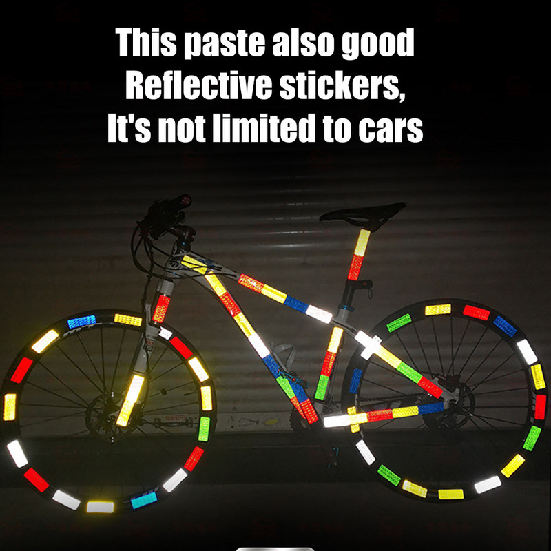 12tk helkurrattakleebised Ohutuskleeplint jalgratta autokoti sisekujunduse jaoks universaalne jalgrattasõiduohutuse hoiatusmärgi kleebis