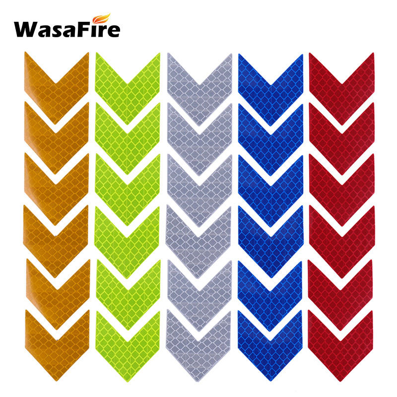 12db Nyíl fényvisszaverő matrica biztonsági figyelmeztető fényvisszaverő ragasztószalag matrica motorkerékpár világító védőhöz