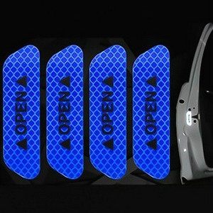 4db/készlet Új autós ajtómatricák Univerzális biztonsági figyelmeztető jelzés magas fényvisszaverő szalaggal motorkerékpáros sisakmatrica