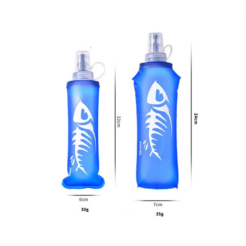 250 ml/500 ml TPU sporta ūdens pudele, pārnēsājams salokāms ūdens maiss kāpšanai, staigāšanai ar velosipēdu skriešanas pudele, salokāma mīksta tējkanna