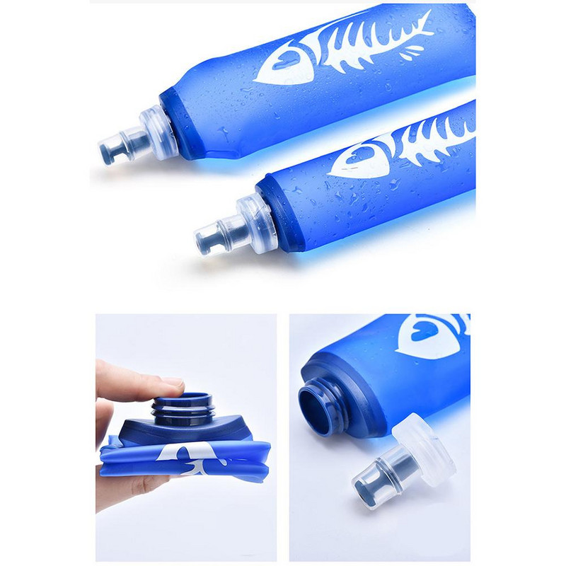 250 ml/500 ml TPU sporta ūdens pudele, pārnēsājams salokāms ūdens maiss kāpšanai, staigāšanai ar velosipēdu skriešanas pudele, salokāma mīksta tējkanna